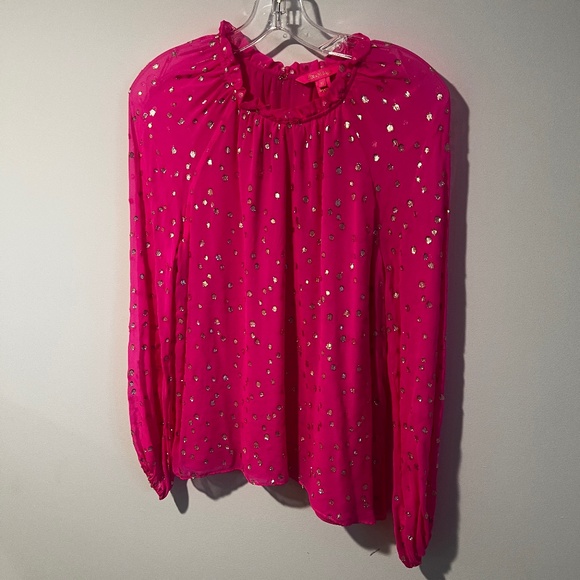 Lilly Pulitzer Silk & Metallic Blouse - Picture 1 of 7